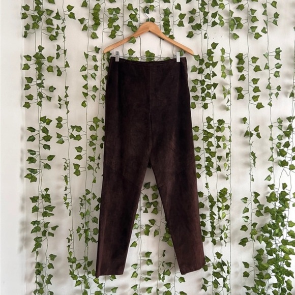 Vintage high waisted brown leather pants - Picture 2 of 9